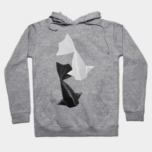 Black and White Origami fish pattern Hoodie